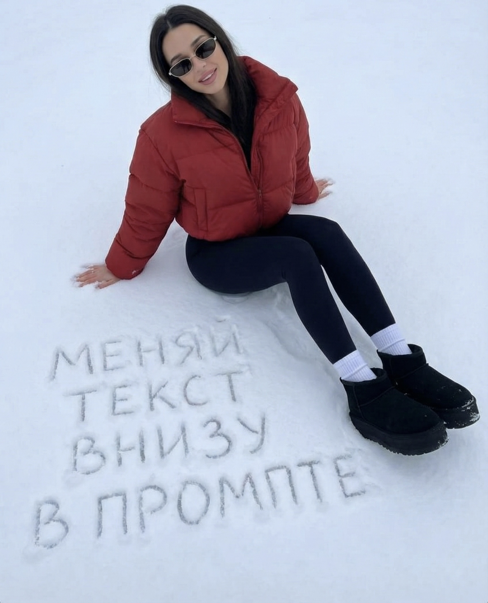 Текст на снегу 