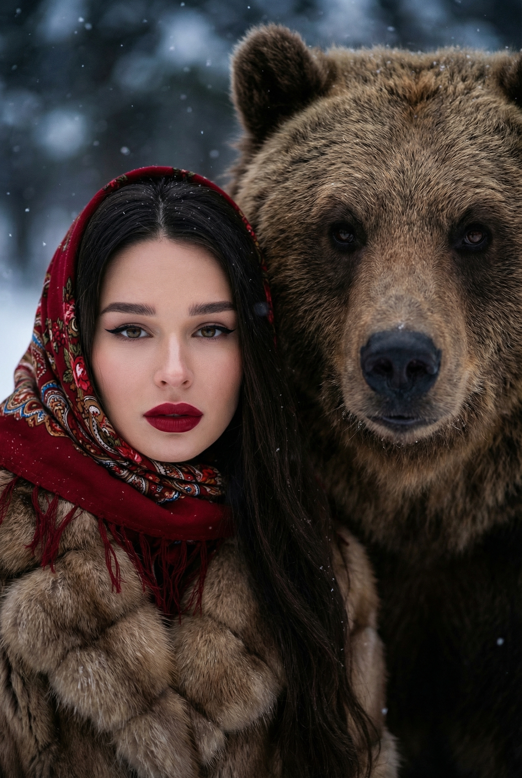 С бурым медведем 