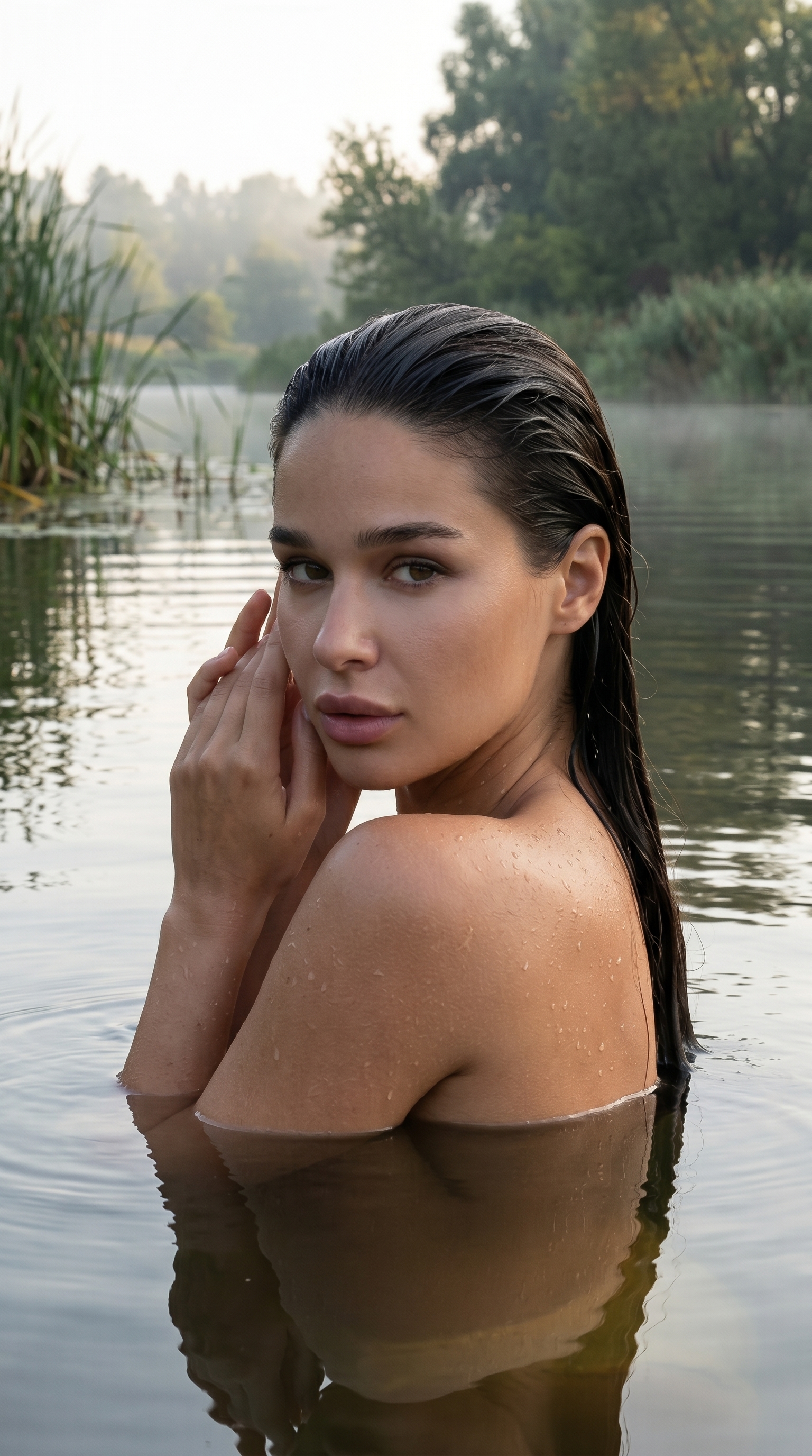 В воде 
