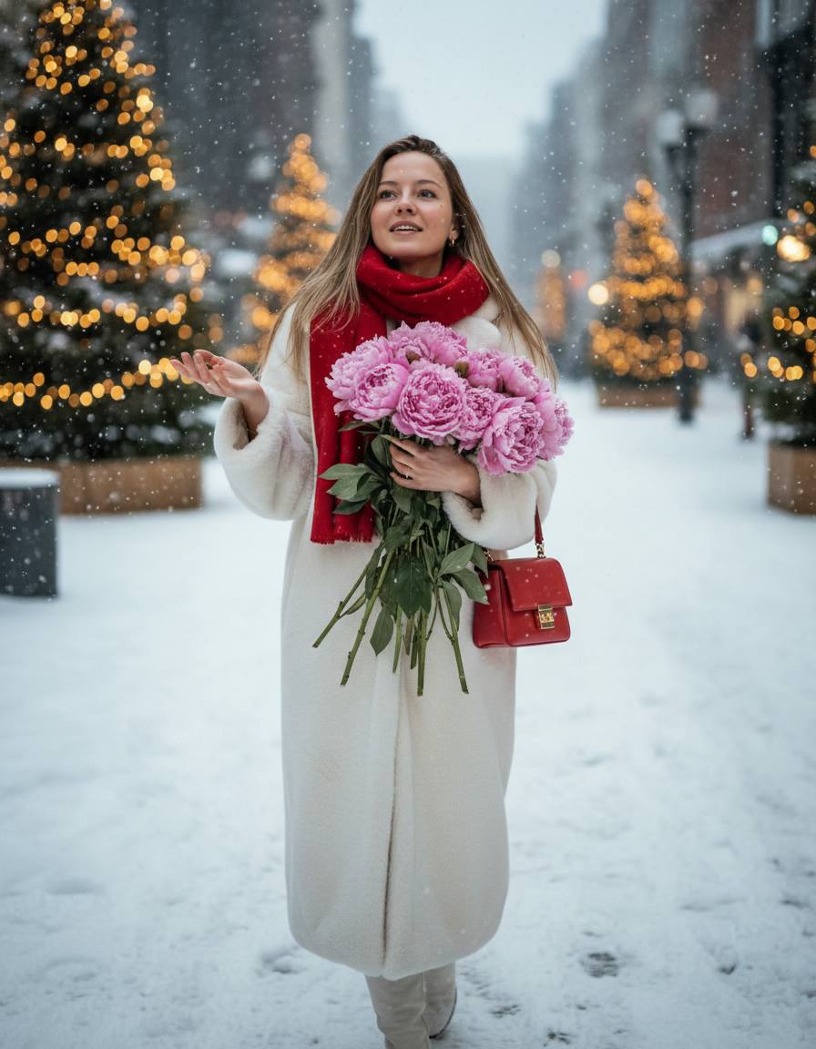 Новогодняя сказка и пионы 